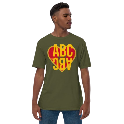 ABC Co. Heart Graphic Hemp–Cotton Tee – Forest Green (S)